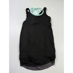 Ivivva Lululemon Athletic Tank Top Criss Cross‎ Back Black Activewear Size 7